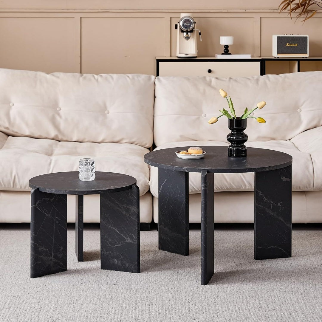 Tavolino per soggiorno 70 x 70 x 41 cm nero