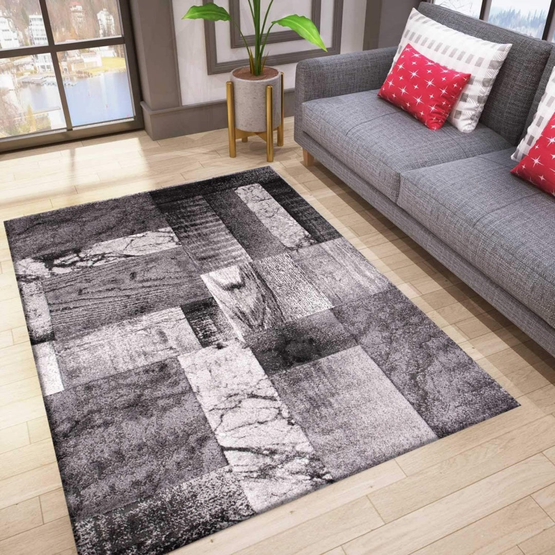 Tappeti di zona VIMODA Tappeto design soggiorno, arredamento grigio