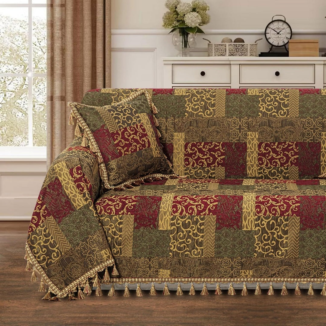 Copridivano multicolore con motivo patchwork