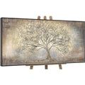 Dipinto di albero oro e grigio