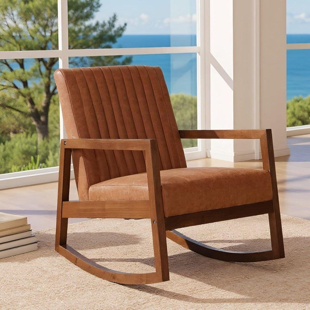 Poltrona da soggiorno stile scandinavo marrone