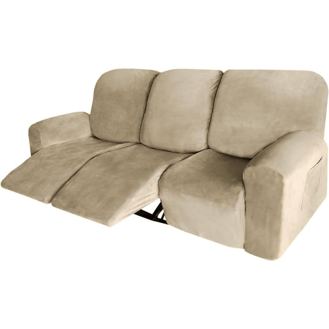 Copridivano reclinabile beige