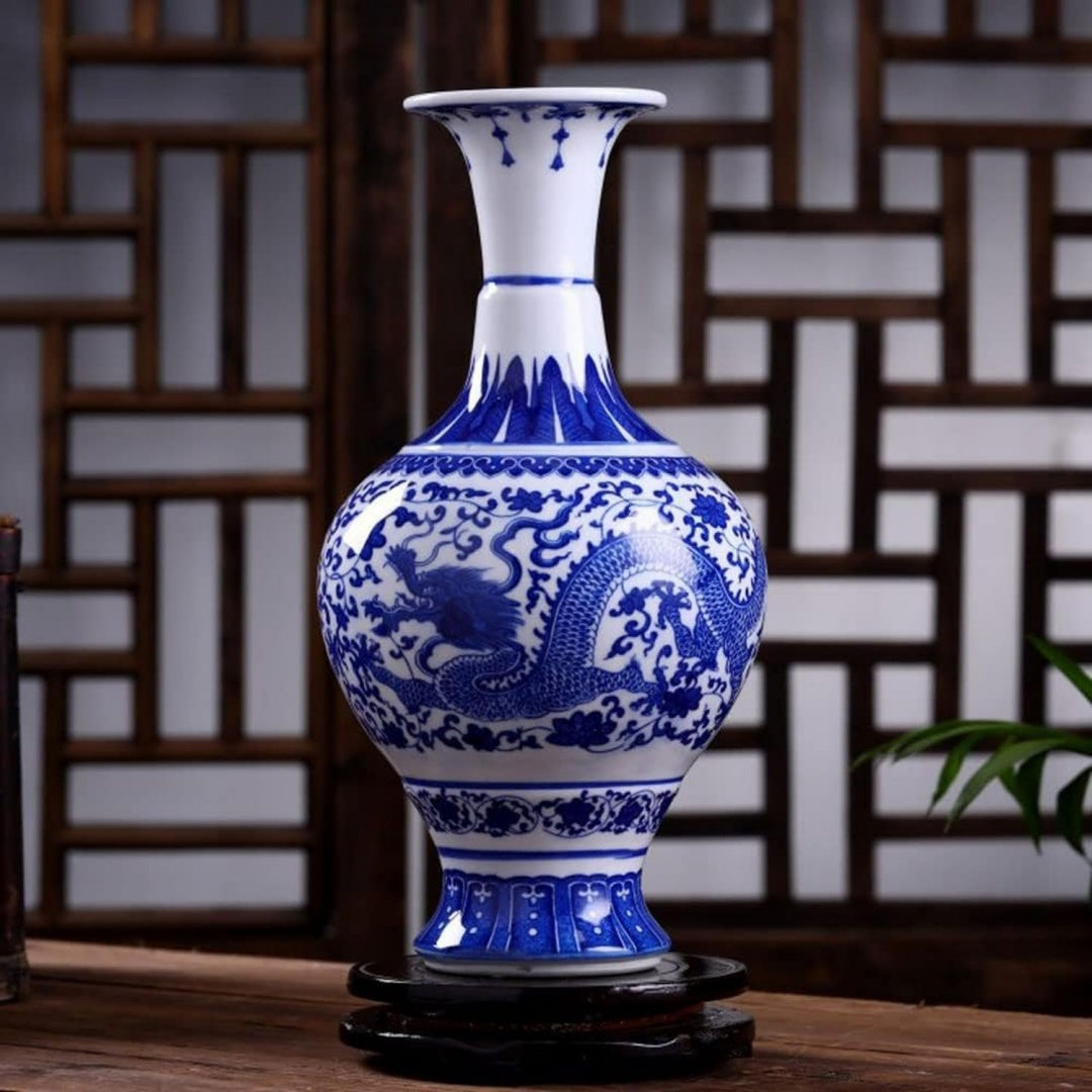 Vaso decorativo blu e bianco