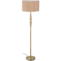 Lampada da terra beige con struttura oro
