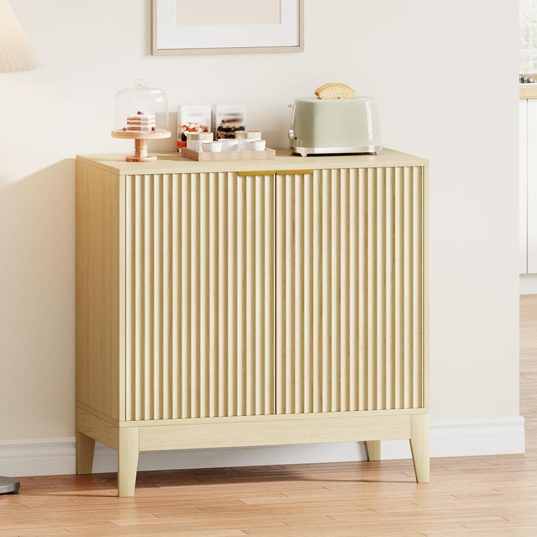 Credenza da soggiorno regolabile in MDF rovere