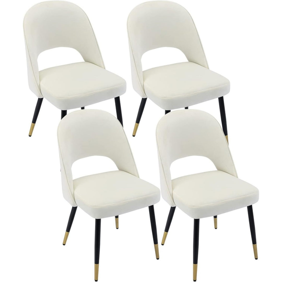 Sedie crema con gambe nere e oro