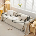 Plaid per divano crema con linee nere