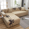 Copridivano angolare beige con farfalle nere