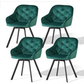Sedie girevoli verde scuro con gambe nere