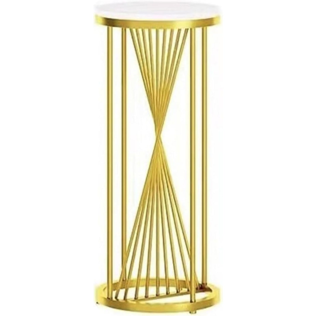 Tavolino oro con struttura metallica
