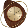 Orologio da parete marrone con cornice oro