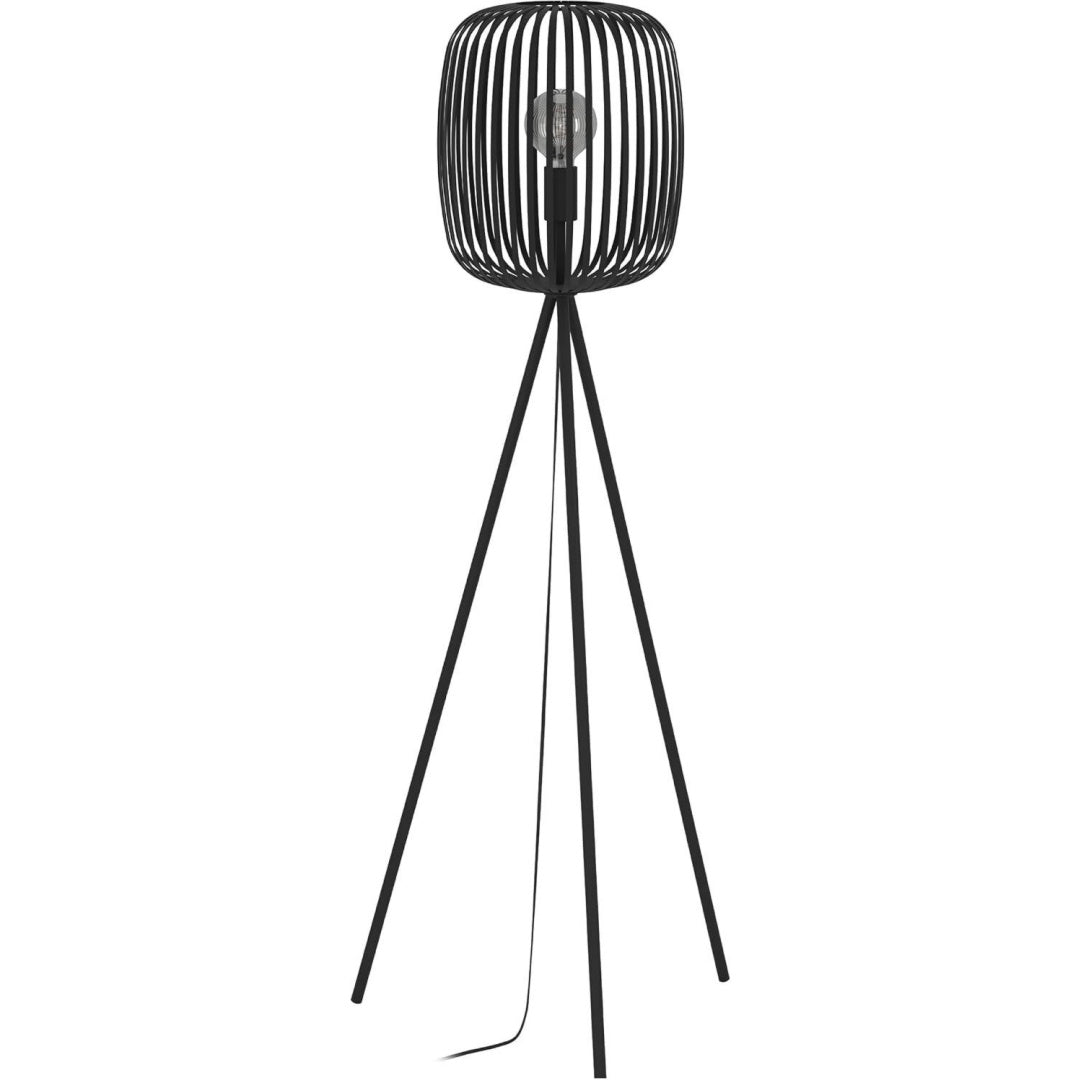 Lampada da terra nera a treppiede