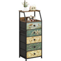 Cassettiera multicolore con struttura nera