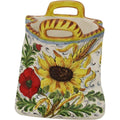 Contenitore in ceramica con girasoli multicolore