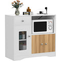 Credenza bianca con ante naturali